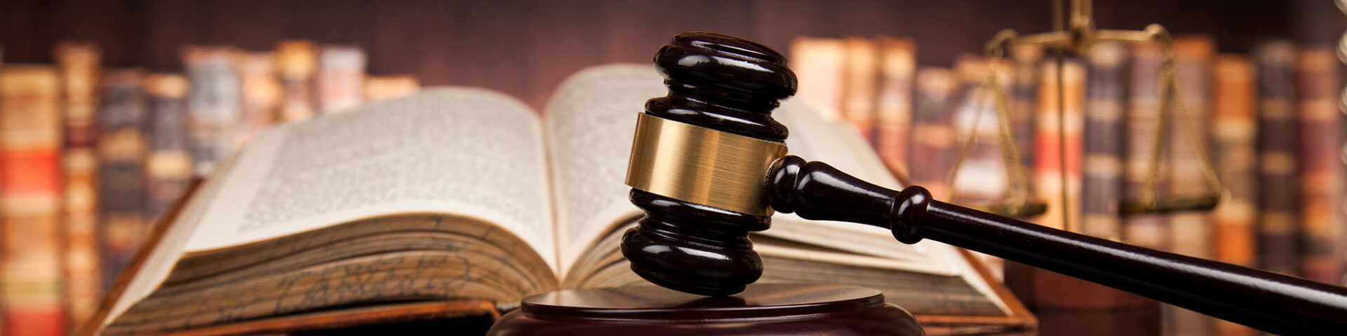 Law Books, Mallet Of The Judge, Courtroom Background